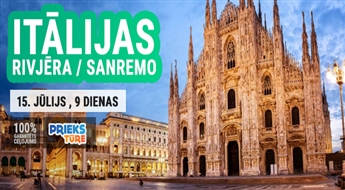 Itālijas rivjēra! Ar iespēju apmeklēt: Vīne, Sanremo, Sanpoldevansa, Nica, Antība, Monako, Milāna, Prāga! 9 dienas!