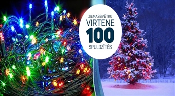 PIEGĀDE VISĀ LATVIJĀ! Daudzkrāsaina Ziemassvētku virtene tikai par 3.49 EUR!