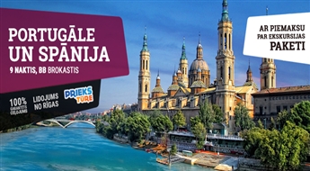 Spānija un Portugāle! Saragosa - Madride - Porto - Koimbra - Fatima - Batalja - Lisabona - Barselona! 9 naktis!