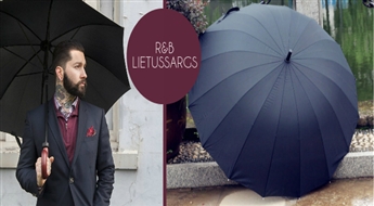 Lietainām dienām apbruņojušies! R&B lietussargs melnā krāsā!