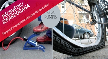 Kājas pumpis ar manometru tikai par 1.99 EUR!