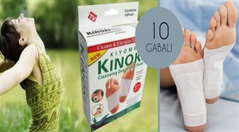 PIEGĀDE VISĀ LATVIJĀ! Likvidē kaitīgus toksīnus no organisma! Ārstnieciskie bioplāksteri „Kinoki Detox” 10 gb.!