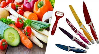 Доверься качеству: SWITZNER комплект разноцветных ножей (5 шт. + керамический очиститель для овощей)!