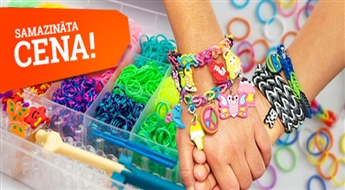 PIEGĀDE VISĀ LATVIJĀ! Komplekts stilīgo Loom Bands ar 2200 gumijām rokassprādžu izgatavošanai!