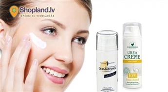 Dermatoloģiski intensīvās darbības krēmi bojātai, ļoti sausai un raupjai ādai ar UREA 10% vai DERMATOPAN ar pantenolu un vitamīnu Е