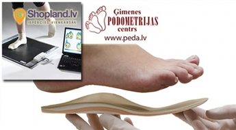 Pēdu diagnostika pie podiatra + slodzes noteikšana + supinatoru piemeklēšana