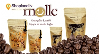 Latvijā grauzdēta Melles kafija - malta (250 g) vai kafijas pupiņas (500 g)