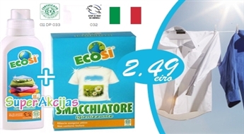Итальянский бренд Ecosi – пятновыводитель 500 г + смягчитель 500 мл, всего за 2.49 евро!