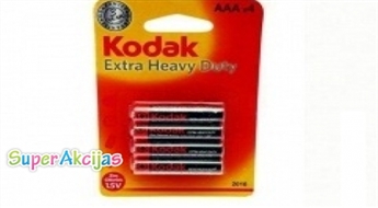 Комплект из 4 качественных батареек "Kodak" (AAA) -Зарядись энергией на лето!
