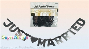 Свадебная гирлянда "Just Married" (серебрянная)