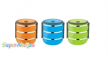 Trīskāršie pārtikas konteineri silta ēdiena līdzņemšanai (3 x 700 ml)