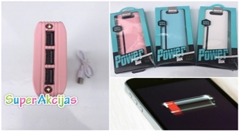 Jaudīgs 16000 mAh ārējais akumulators telefonam, kamerai u.c.
