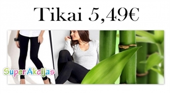 Elastīgi un silti sieviešu legingi no kvalitatīva bambusa (dažādi izmēri)