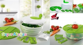 Komplekts salātu pagatavošanai (bļoda, žāvētājs, smalcinātājs) Salat-Set Deluxe