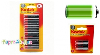 4 vai 10 kvalitatīvo "Kodak" bateriju komplekti (AA vai AAA) - Uzlādējiet sevi ar enerģiju uz vasaru!