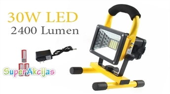 Влагостойкий переносной 30W LED прожектор (2400 Lumen) (IP65)