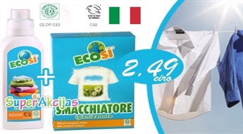 Itāļu firma Ecosi - traipu izņēmējs 500 g + mīkstinātājs 500 ml, tikai par 2.49 eiro!