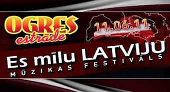 Latviešu mūzikas festivāls "ES MĪLU LATVIJU" ar 50% atlaidi Ogres estrādē 11. jūnijā! Īpašie viesi MUSIQQ!