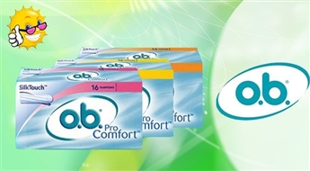 TRĪS tamponu o.b. ProComfort Silk Touch iepakojumi (NORMAL vai SUPER) tikai par Ls 3,5.