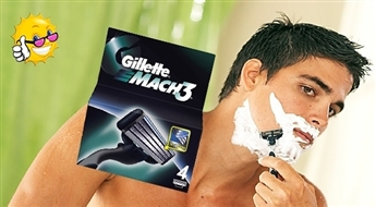 VISDROŠĀKĀ UN GLUDĀKĀ SKŪŠANĀS AR GILLETTE! ČETRU GILLETE MACH 3 SKŪŠANĀS ASMEŅU KOMPLEKTS