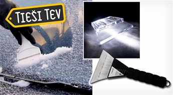 Nepieciešams ikvienam autovadītājam: izturīgs ledus skrāpis ar LED apgaismojumu
