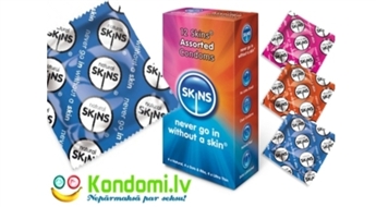 Презервативы SKINS отличного качества MIX 20 штук с 50% скидкой от kondomi.lv!