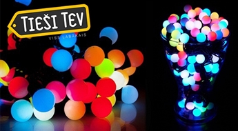 Красивая гирлянда с LED-лампочками круглой формы ( 30 или 40 лампочек)