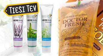 Zobu pastas ar sudrabu un ārstniecisko zāļu ekstraktu, ar medu un propolisu vai Doctor Fresh Gold zobu pasta ar zeltu!