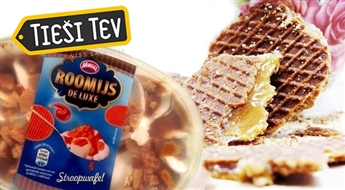 MUCCI saldējums ar putukrējumu un vafeļu sīrupu pārklāts ar karameļu mērci, kanēli un vafeļu gabaliņiem (900 ml)