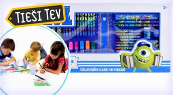 Komplekts - čemodāns radošai nodarbei no 42 Monster University priekšmetiem