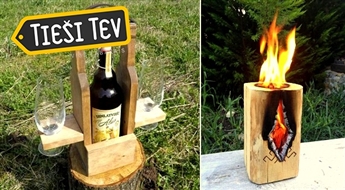 Jāņu un Līgo svinēšanai- alus pudeļu un glāžu turētājs vai bluķa uguns!