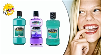 LISTERINE CoolMint, TotalCare vai FreshBurst antibakteriālais mutes skalojamais šķīdums zobu un smaganu veselībai