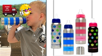 ORGANICKIDZ BĒRNU PUDELĪTES - TERMOSI NO NERŪSĒJOŠĀ TĒRAUDA SAGLABĀ TEMPERATŪRU LĪDZ 6 STUNDĀM