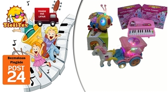 Rotaļlietas ar mūziku, LED gaismām vai Hello Kitty klavierītes iepriecinās Jūsu lolojumu tumšajos ziemas vakaros!