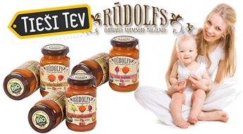 БИО ФРУКТОВО-ЯГОДНOЕ ПЮРЕ 3-Х ВИДОВ ДЛЯ ДЕТЕЙ RŪDOLFS