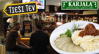 Бар KARJALA:  шарики из говядины с гарниром