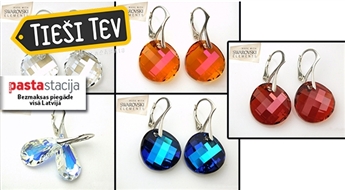 Sudraba auskari ar Swarovski elements kristāliem