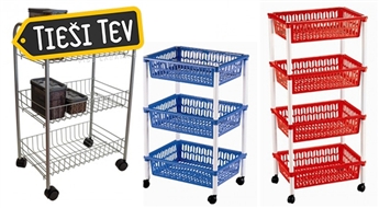 Kompakti groziņi uz riteņiem - ievies kārtību vannas istabā, virtuvē vai drēbju skapī!