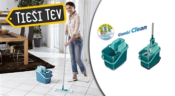 Grīdas uzkopšanas komplekts Combi Clean (birste + lupata + spainis + ūdens nospiežamais)