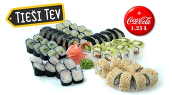 Большой комплект суши: FUSION (52шт.), PANDORA (68 шт..) vai TAKASHI (80шт..)  + 1,25 L Coca Cola от SUSHICITY - 50%