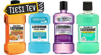Antibakteriāls mutes skalojamais šķīdums LISTERINE: CoolMint,Total Care, fresh brust vai Citrus