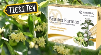 Sūkājamās pastilas Farmax® ar liepziedu un altejas saknes ekstraktiem kakla un elpceļu veselībai