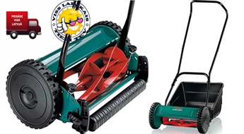 Bosch AHM 38 C mehāniskais rokas pļāvējs ar zāles savācēju .