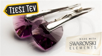 Серебряные серги с кристаллами  Swarovski elements!