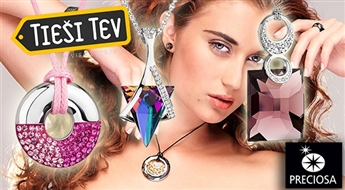 100% оригинальные украшения Preciosa теперь и в Латвии!  Кулоны с хрусталем марки Preciosa + цепочки из серебра 925 пробы или хирургической стали