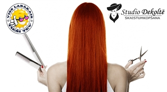 Подари себе новую прическу или обнови нынешнюю! Стрижка волос + укладка в салоне “Studio dekoltē” со скидкой 54% - всего за 5,00 лат!