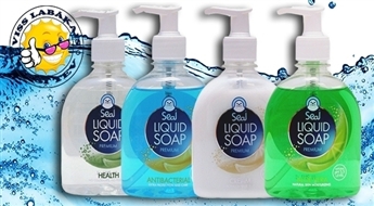 Жидкое мыло SEAL antibacterial, healthy, aloe vera, cream (6шт. х 300м)