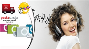 Ielādē savu iecienītāko mūziku un baudi aktīvu dzīvi ar stilīgo, krāsaino un pasaulē mazāko MP3 atskaņotāju!