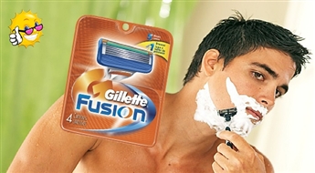 Самое безопасное и гладкое бритье с Gillette Fusion! Комплект 4 лезвий