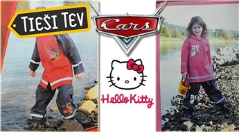 Lietus kostīmi bērniem ar HelloKitty un multfilmas Vāģi varoņiem